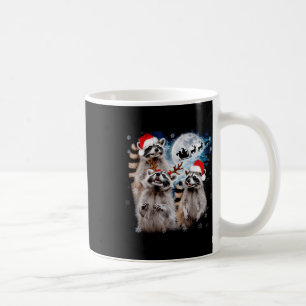 Funny Christmas Moon Howling Raccoon Xmas Men Coffee Mug