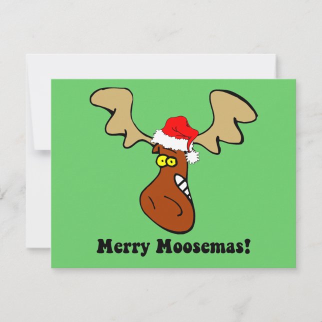 Funny Christmas moose Holiday Card (Front)