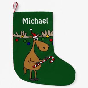 Funny Christmas Moose Stocking