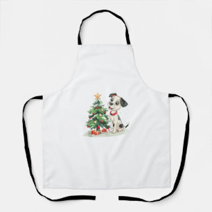 Funny Christmas Morning and Happy Dog Costume  Apron