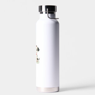 Funny Christmas Morning and Happy Dog Costume Water Bottle