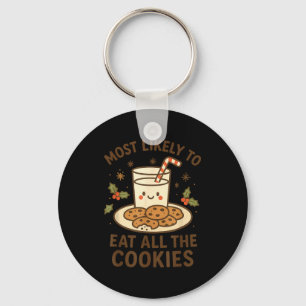 Funny Christmas - Most Likely To Eat All The Cooki Keychain
