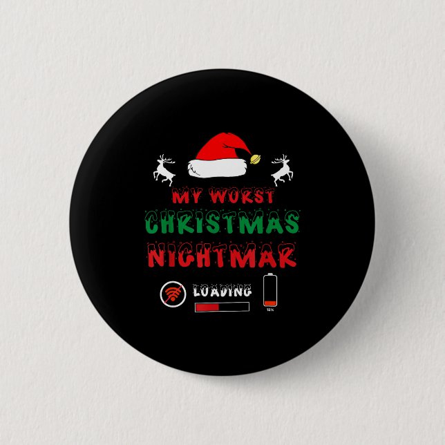 Funny Christmas My Worst For Gamers  2 Inch Round Button (Front)
