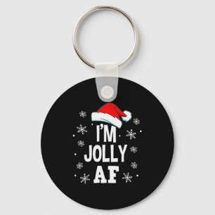Funny Christmas Naughty Adults Pajama, Santa I'm J Keychain