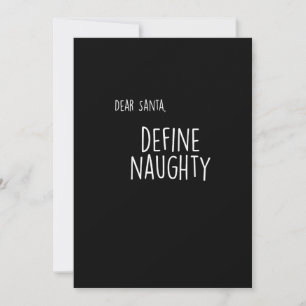 Funny Christmas Naughty Nice Santa Checklist Holiday Card
