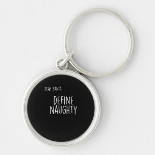 Funny Christmas Naughty Nice Santa Checklist Keychain