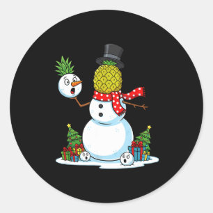 Funny Christmas Ne Snowman Xmas Mens Womens Kids Classic Round Sticker