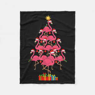 Funny Christmas Nk Flamingo Tree Holiday Bird Love Fleece Blanket