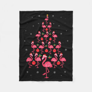 Funny Christmas Nk Flamingo Tree Holiday Gift Bird Fleece Blanket