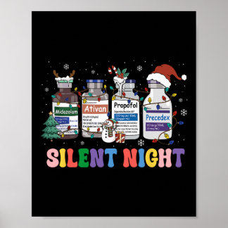 Funny Christmas Nurse Medical Christmas Icu Nicu R Poster