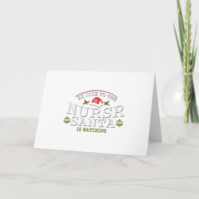 Funny Christmas Nurse nursing Gifts Holiday Card (Front)