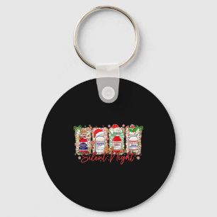 Funny Christmas Nurse Silent Night Medical Humor  Keychain