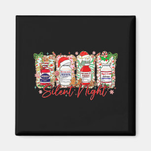 Funny Christmas Nurse Silent Night Medical Humor  Magnet