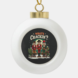 Funny Christmas Nutcracker Holiday Lover Humour Ceramic Ball Christmas Ornament