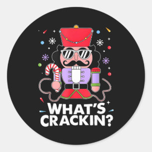 Funny Christmas Nutcracker Men Kids Teen Boys What Classic Round Sticker