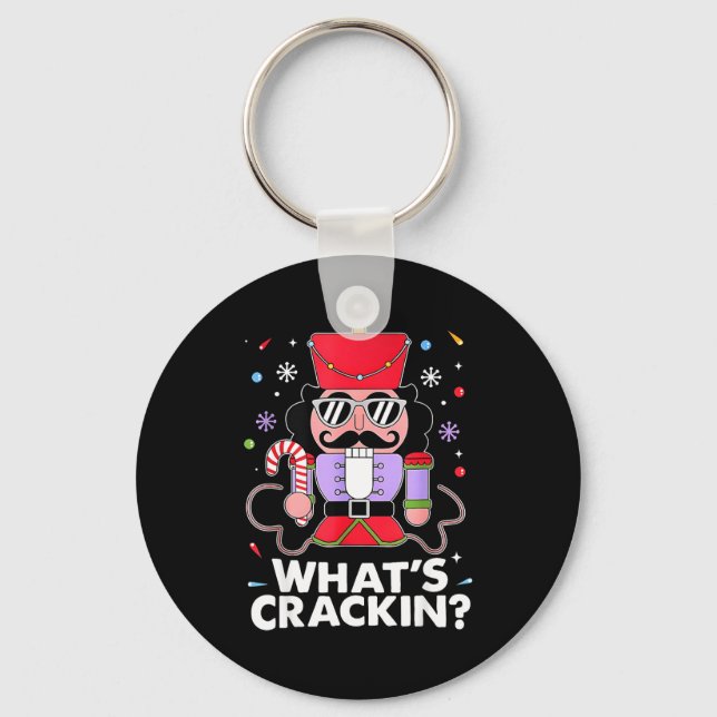 Funny Christmas Nutcracker Men Kids Teen Boys What Keychain (Front)
