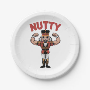 Funny Christmas Nutcracker Nuty Natural Fitness  Paper Plate