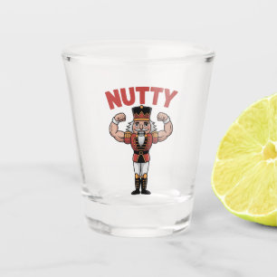 Funny Christmas Nutcracker Nuty Natural Fitness  Shot Glass