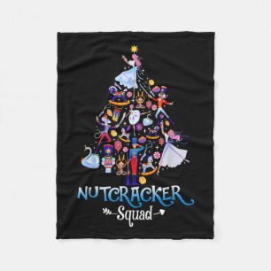 Funny Christmas Nutcracker Squad Ballet Dance Kids Fleece Blanket