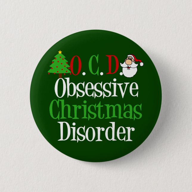Funny Christmas Obsessed 2 Inch Round Button (Front)
