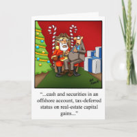 Funny Christmas "Off Shore Account" Greeting Card