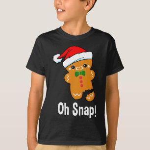 Funny Christmas Oh Snap! Baking Gingerbread Man T-Shirt