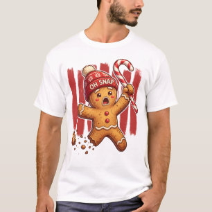 Funny Christmas Oh Snap Gingerbread Man Broken Leg T-Shirt