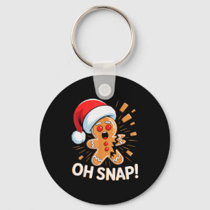 Funny Christmas Oh Snap Gingerbread Man Cookie X M Keychain
