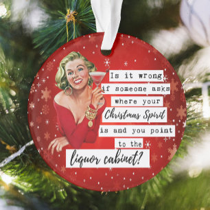 Funny Christmas Ornament Best Friend Liquor Cabine