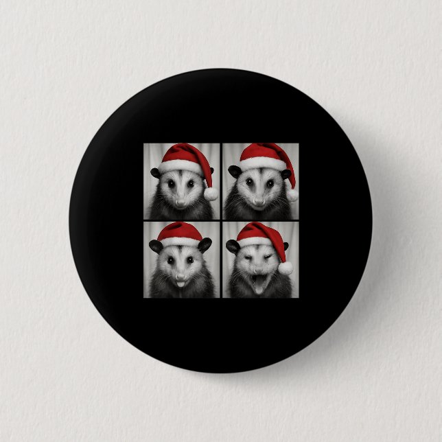 Funny Christmas Ossum Santa Photo Booth  2 Inch Round Button (Front)