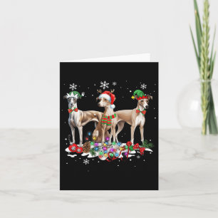 Funny Christmas Pajama Dog Whippet Dog Card