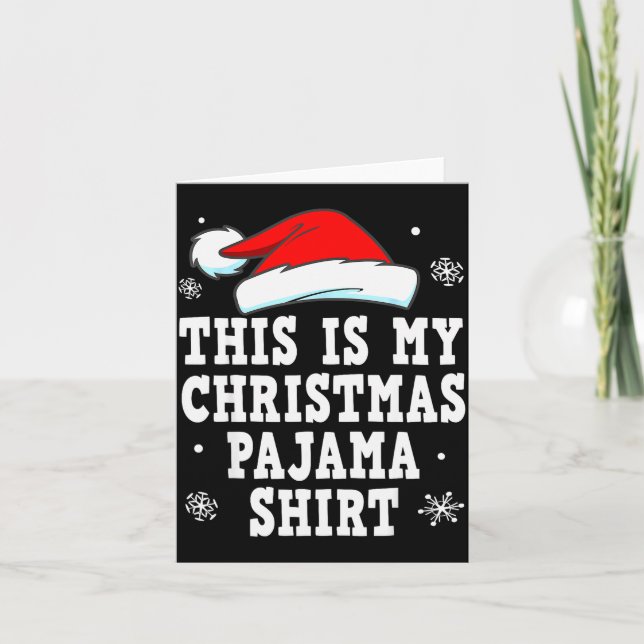 Funny Christmas Pajama Pj Outfit Mens Womens  Card (Front)
