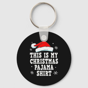 Funny Christmas Pajama Pj Outfit Mens Womens Keychain