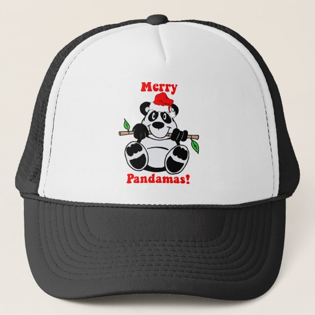 Funny Christmas Panda Bear Trucker Hat (Front)