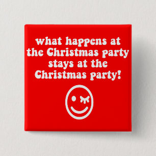 Funny Christmas party 2 Inch Square Button