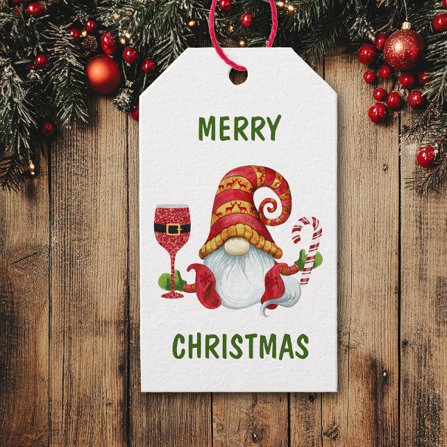 Funny Christmas Party Gnome Gift Tags (Creator Uploaded)