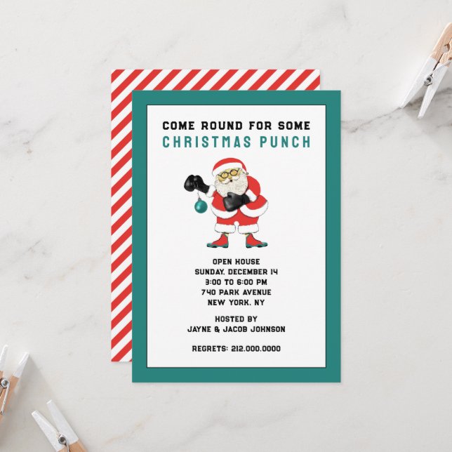 Funny Christmas Party Invitation (Front/Back In Situ)