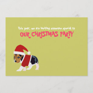 Funny Christmas Party Invitation Card (Dog)