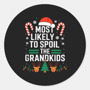 Funny Christmas Party Most Likely To Sil The Grand Classic Round Sticker