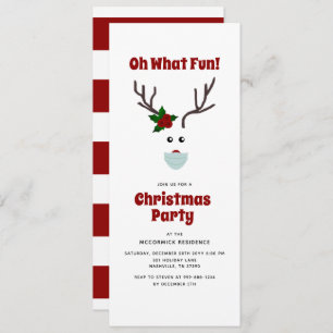 Funny Christmas Party Reindeer Invitation