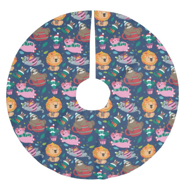 Funny Christmas Pattern Brushed Polyester Tree Skirt (Front)