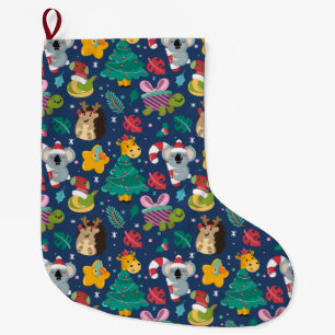 Funny Christmas Pattern Large Christmas Stocking