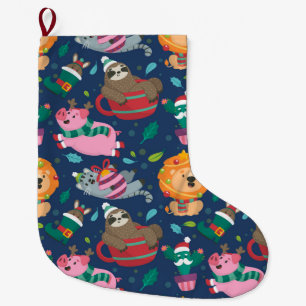 Funny Christmas Pattern Large Christmas Stocking