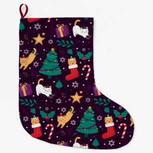 Funny Christmas Pattern Large Christmas Stocking