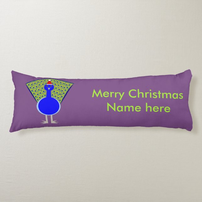 Funny Christmas Peacock Body Pillow (Front)