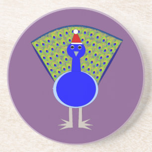 Funny Christmas Peacock Coaster