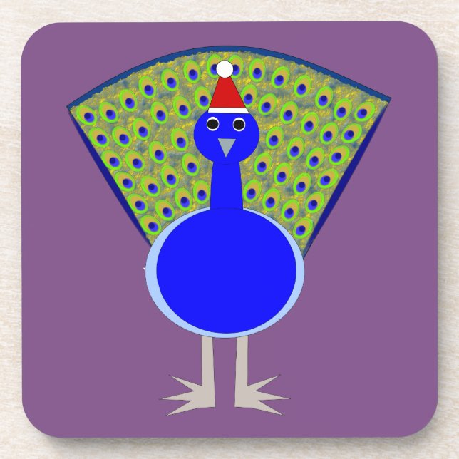 Funny Christmas Peacock Coaster (Front)