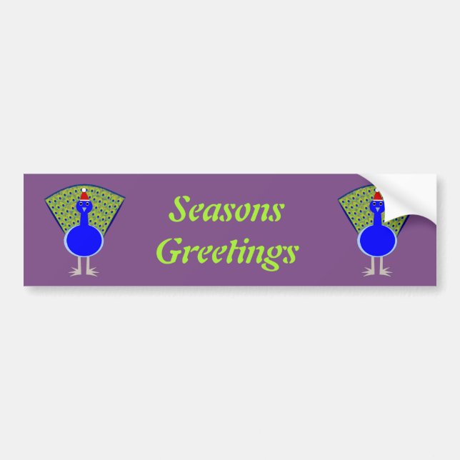Funny Christmas Peacock Custom Bumper Sticker (Front)