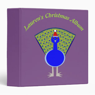 Funny Christmas Peacock Custom Photograph Album Binder