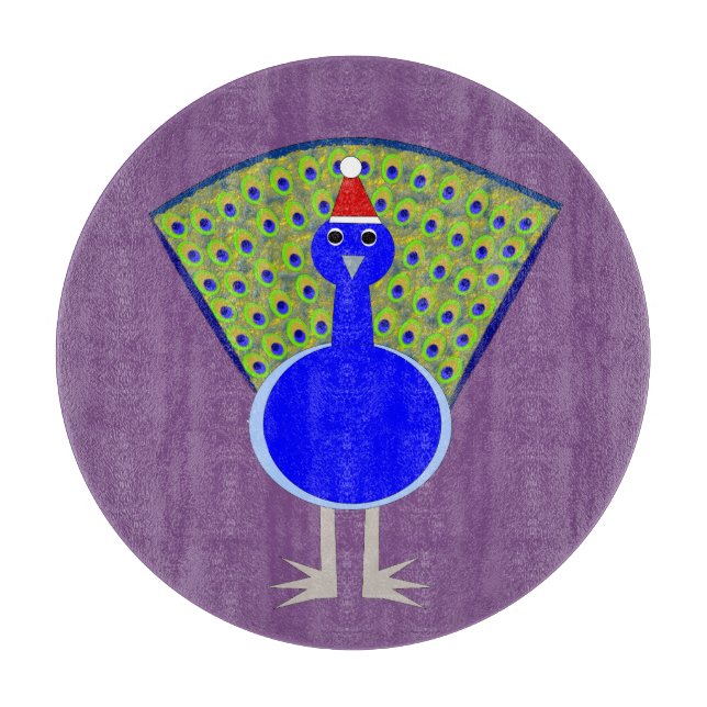 Funny Christmas Peacock Cutting Board (Front)
